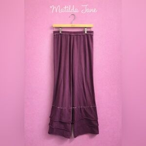 Matilda Jane Burgundy wide leg Ruffle pants